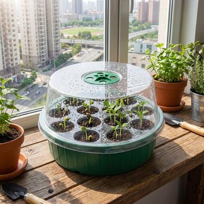 13-Hole Round Seedling Tray  Plant Seedling Tray Hydroponic Seedling Tray (Suitable for Flowers And Vegetables)  Transparent Plastic Pot
