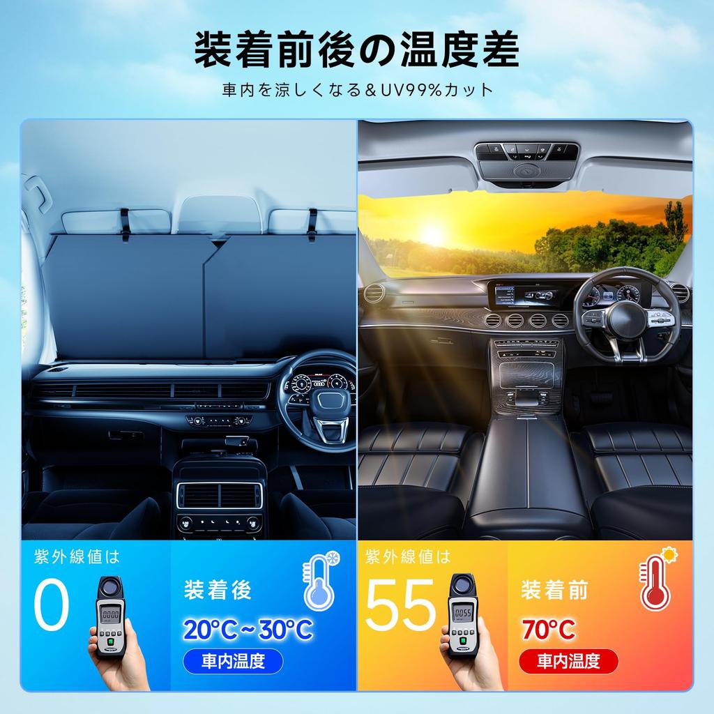 Front Sunshade for Lightweight No Storage Easy Blocks and Blocks of UV Compatible with Multiple Vehicle Ideal for Car and Adjustable Width Height