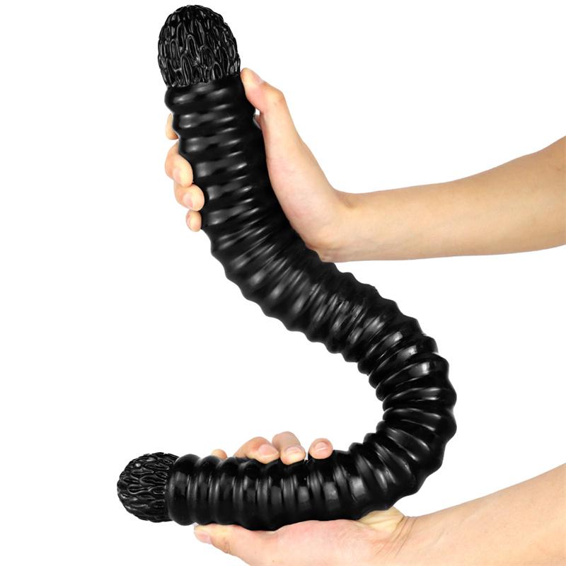 56cm Extra-long Double-headed Threaded Dildo Oversized Thick Anal Whip Sex Adult Products