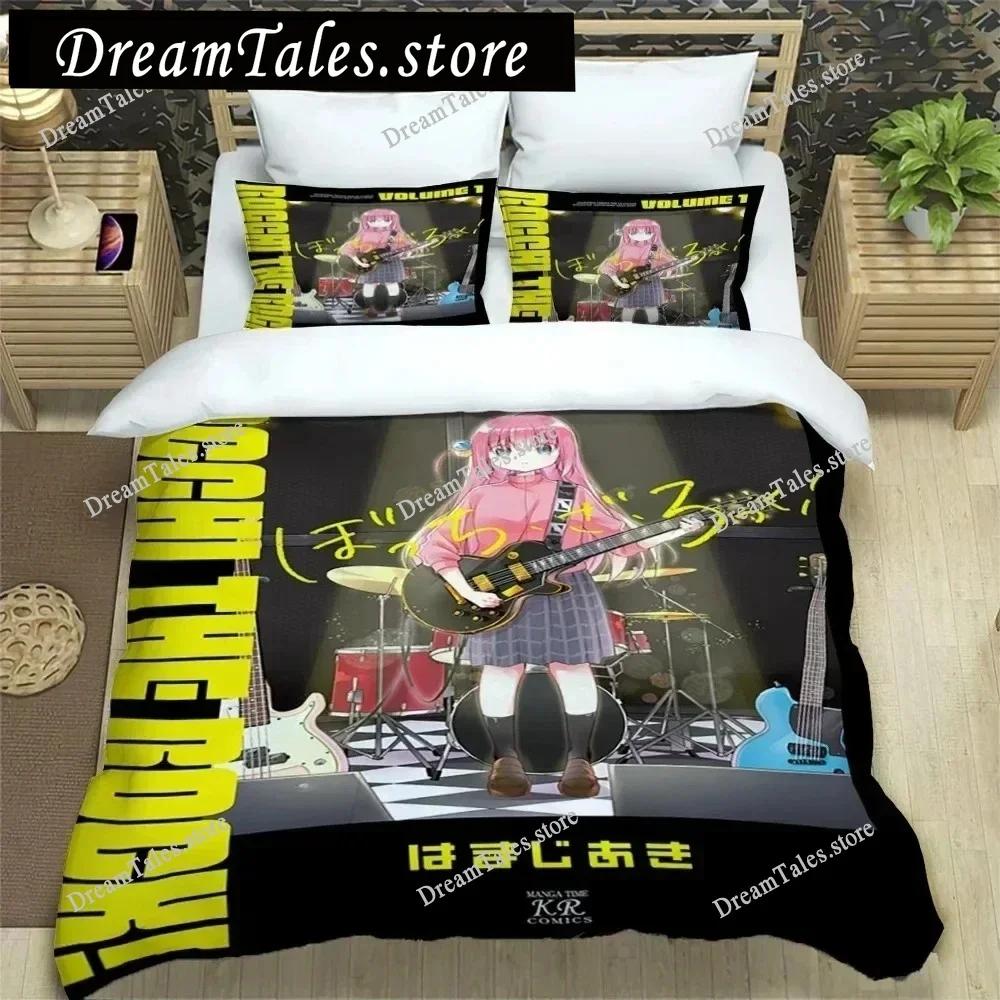 Anime Girl Lonely Rock Art Print Three Piece Bedding Set Article Children Or Adults For Beds Quilt Covers Pillowcases Bedding741