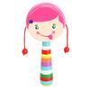 Wooden Rattle Toy Cartoon Face Polyester Shaker Rattle   for Babies Education Performance