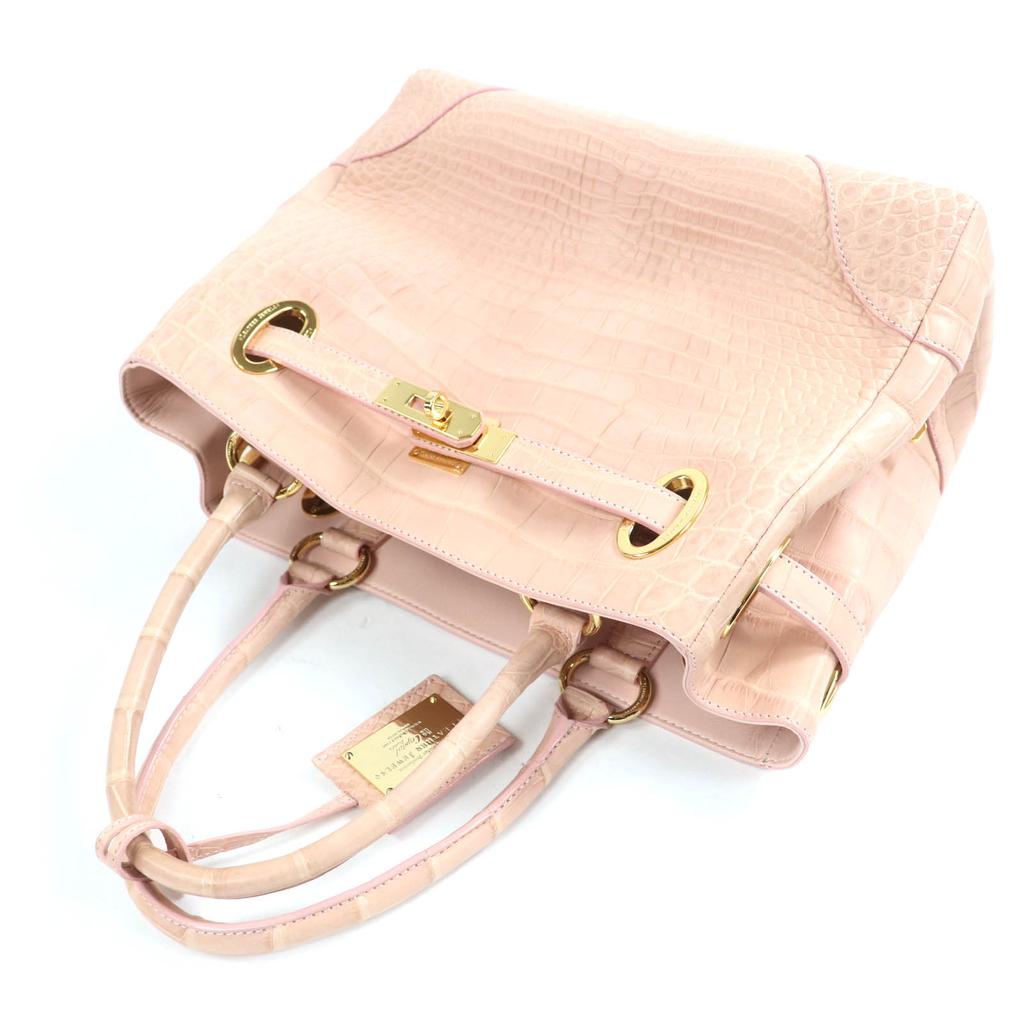 LEDER JUWELEN Tragetasche Kristall Reptilien Krokodilleder beliebter Typ rosa Gebraucht