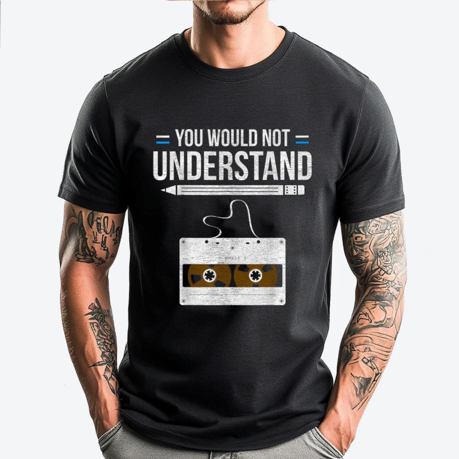 

Retro Cassette Tape Music Pink Graphic Tees Autumn Brand Clothing Mardi Gras Big And Tall T Shirts Cotton T Shirt S чёрный