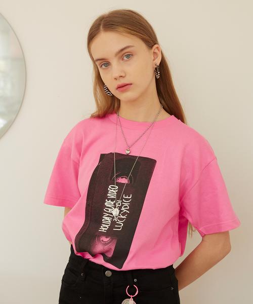 LUCKYDICE Video T-Shirt_Pink (Unisex)