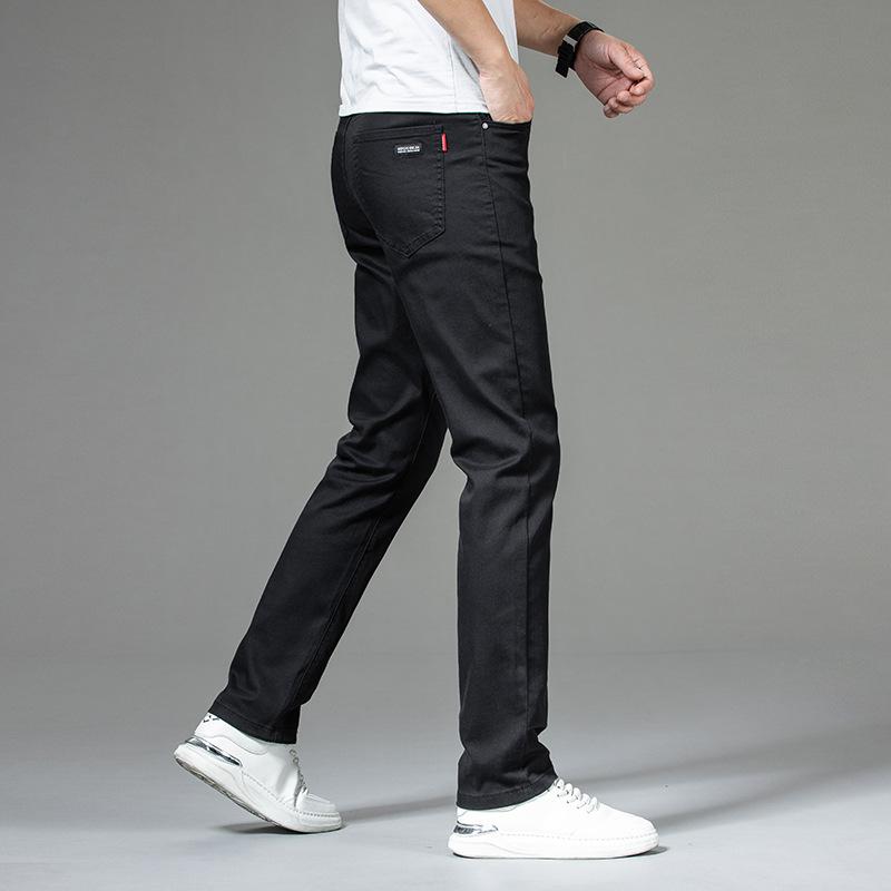 Lyocell Tencel Jeans For Men, Lightweight, Soft, High-end Men's Black Jeans, Slim Straight, Versatile