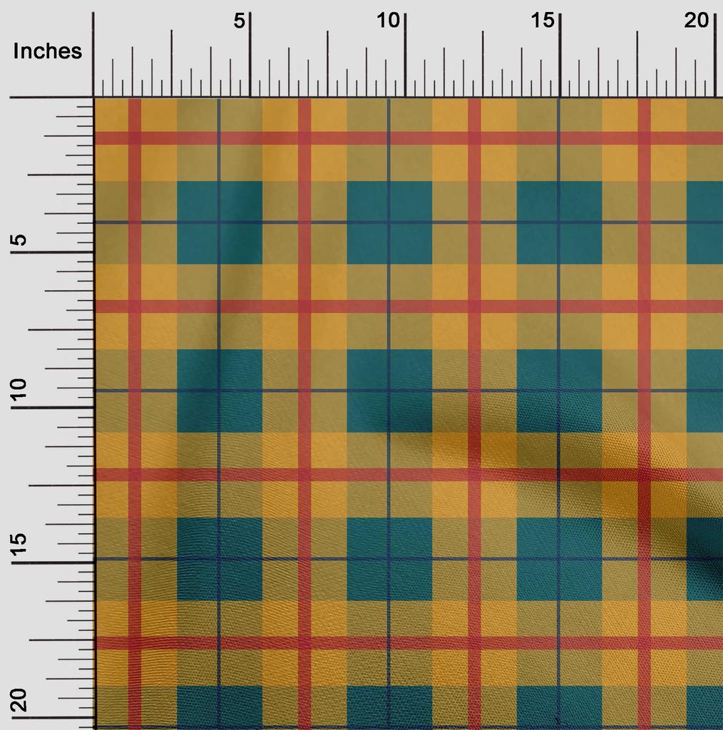 oneOone Cotton Flex Black Fabric Madras Check Dress Material Fabric Print Fabric By The Yard 40 Inch