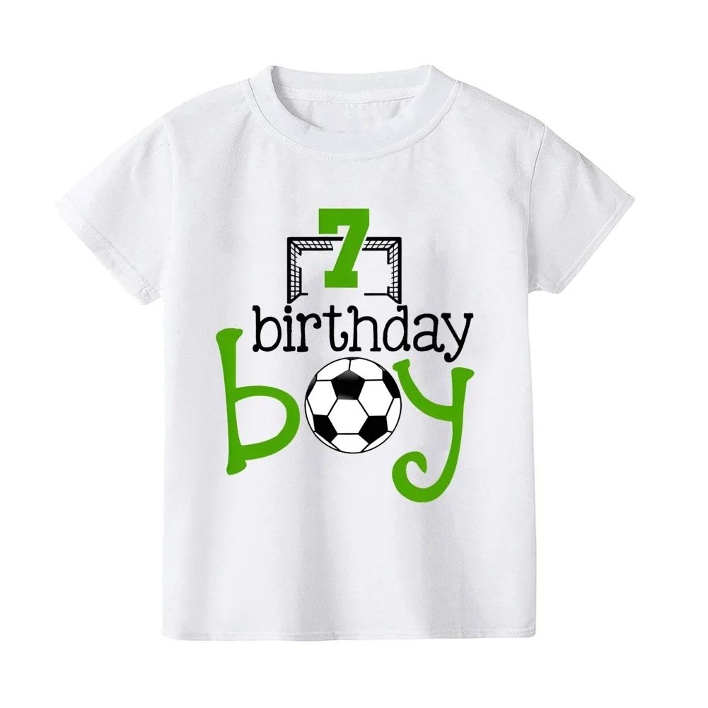 29Y Football Birthday Print Kids White Short Sleeve Tshirt Summer Casual Comfortable Tops Crew Neck Cotton Children Tees