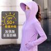 Women Ice Silk Sun Protection Jacket Summer Thin Hooded UPF50+ UV Protection Cool Breathable Sun‑Shield Coat With Big Brim Hat