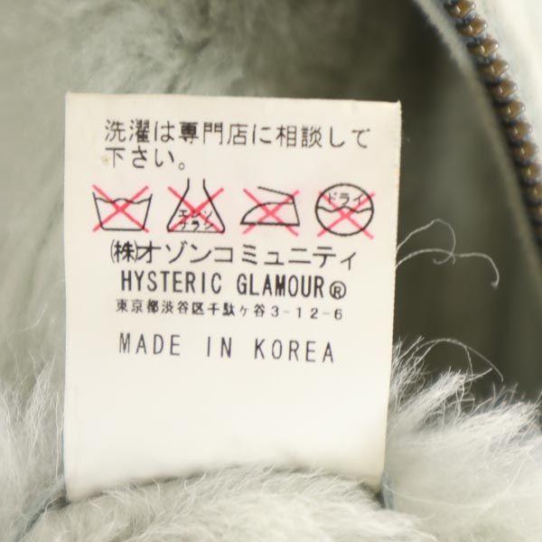 HYSTERIC Long Sleeve Mouton Leather Coat FREE Sheepskin Fur Lining Hood Women Used