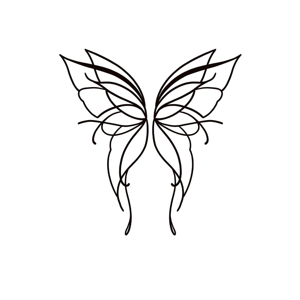 Simple Personality Spice Girl Three-Dimensional Butterfly Flower Wicker Collarbone Arm Tattoo Sticker
