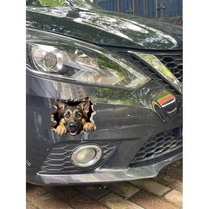 Decorative Decals 3D German Shepherd Car Sticker Set, Vinyl Material, Suitable for Decorating car Bodies, Windows, Rear Windshield, Bumpers, Walls,