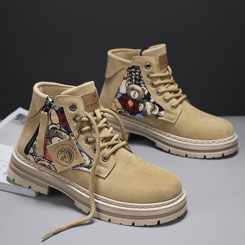 Fashion CYYTL Mens Boots Ankle Cowboy Combat Winter Tactical Motorcycle Chelsea Casual Leather Shoes Work Outdoor Hiking Designer Luxury