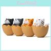 Cute Cartoon Eggshell Cat Mini Model For Home Garden And Gift Giving