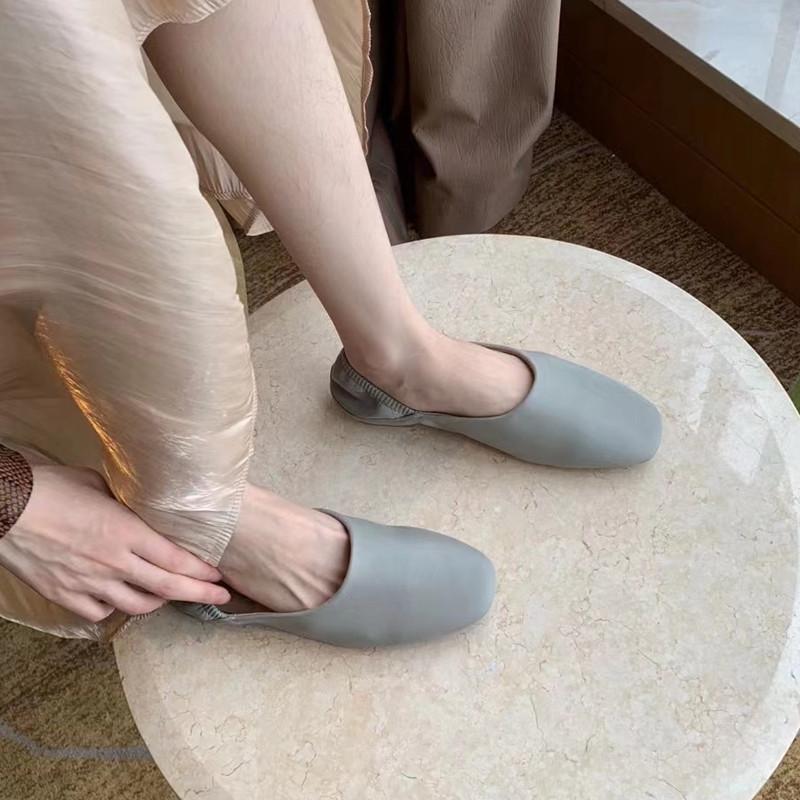 Fashion Bailamos Women Flats New Ballerinas Soft Leather Moccasins Slip On Retro Grandma Shoes  Ladies mules slippers Spring Summer