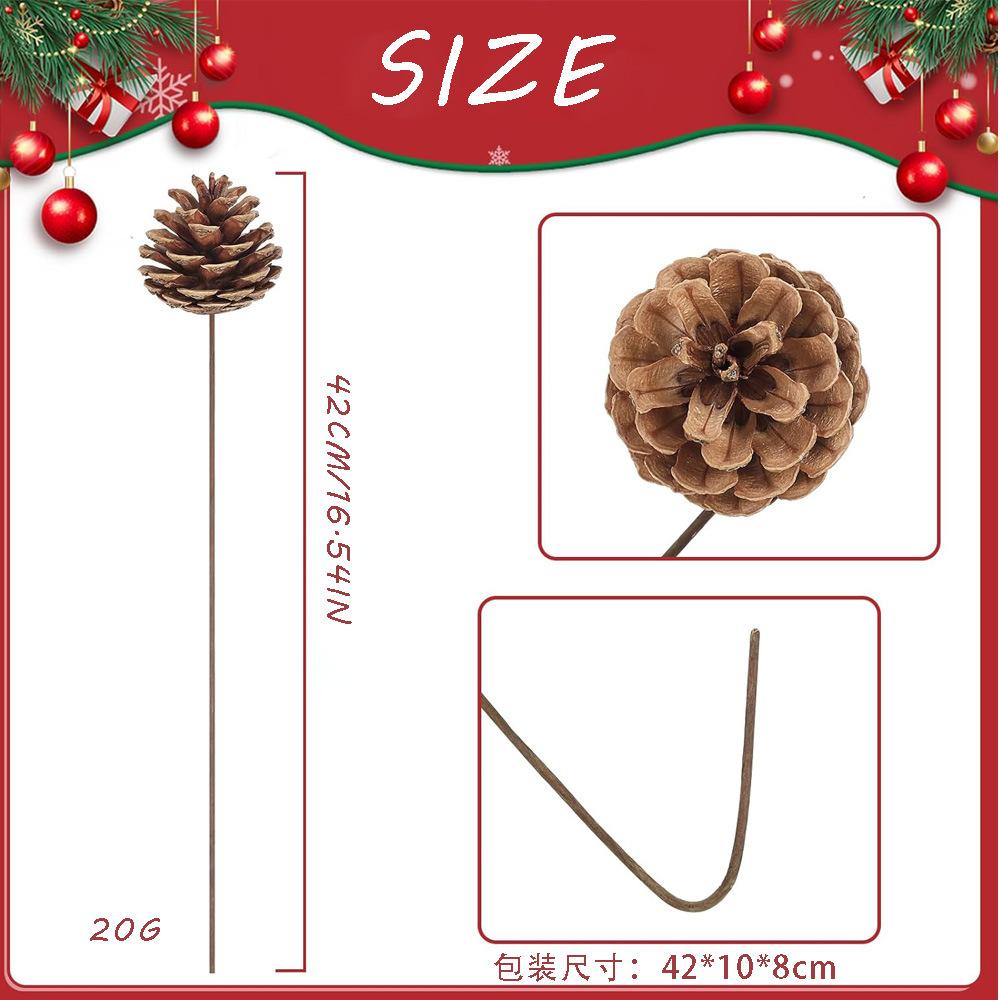 Artificial Pine Cone Dried Cotton Stem Set Fake Red Berries Cedar Branches for Christmas Flower