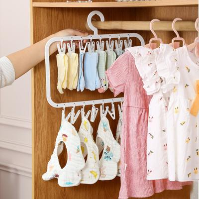 Çok Klipsli Çocuk Giysi Askıları Bebek Askıları Çorap Kurutma Rafı Dolap Düzenleyici