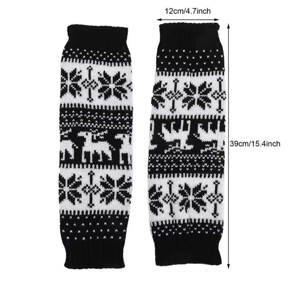 Retro Women Knitted Sock Deer Calf Socks Gifts Christmas Winter Leg Warmers