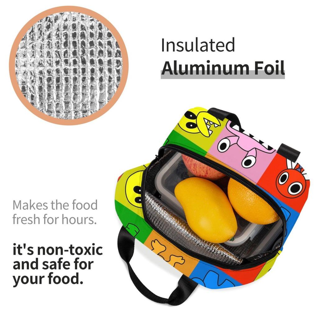 Borse Pranzo Termiche R-Rainbowed Friend Merch Per Scuola Borsa Porta Cibo Frigo Termico Portatile Pranzo