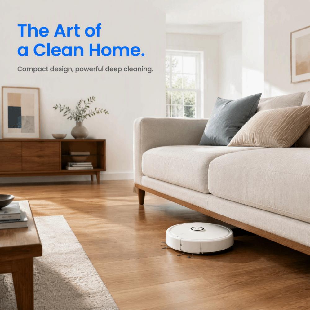 Powerful 6000Pa Suction Robot Vacuum Rechargeable Cleaning Machine Vacuum Mop Robot  Home Use