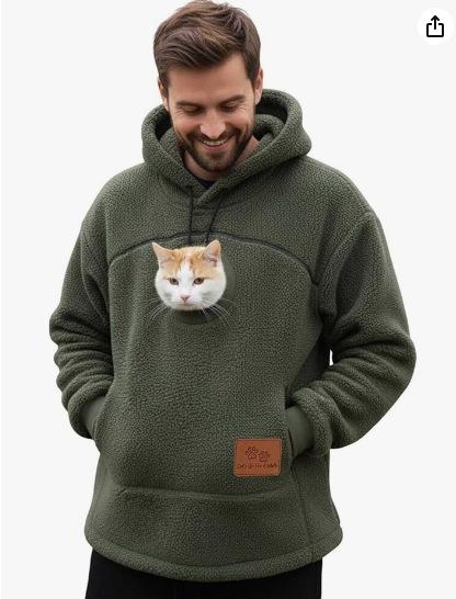 Europa, Amerika, Herbst und Winter, Männer und Frauen haben den gleichen Stil, Fleece Fleece, Lockerer Freizeit- und Wärme-Hoodie für Menschen und Haustiere.