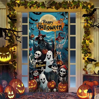 Happy Halloween Door Decoration Hanger Sticker Tapestry Decor Background Cloth Halloween Banner