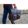 Handmade Black Leather Messenger Bag: Large Laptop Briefcase