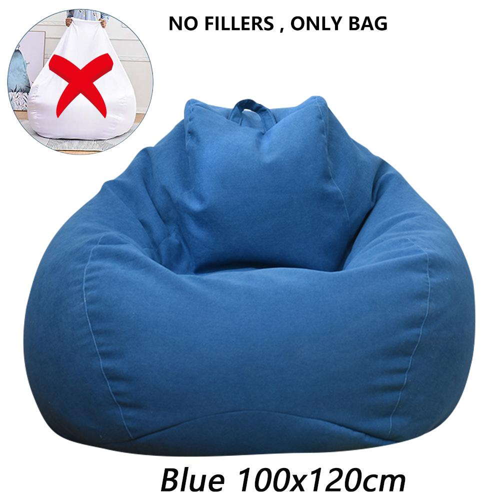 1/2Pcs Lazy Sofa Cover Solid Chair Covers Without Filler Large Bean Bag Cover Adults Couch Living Room Bedroom Tatami Lounger