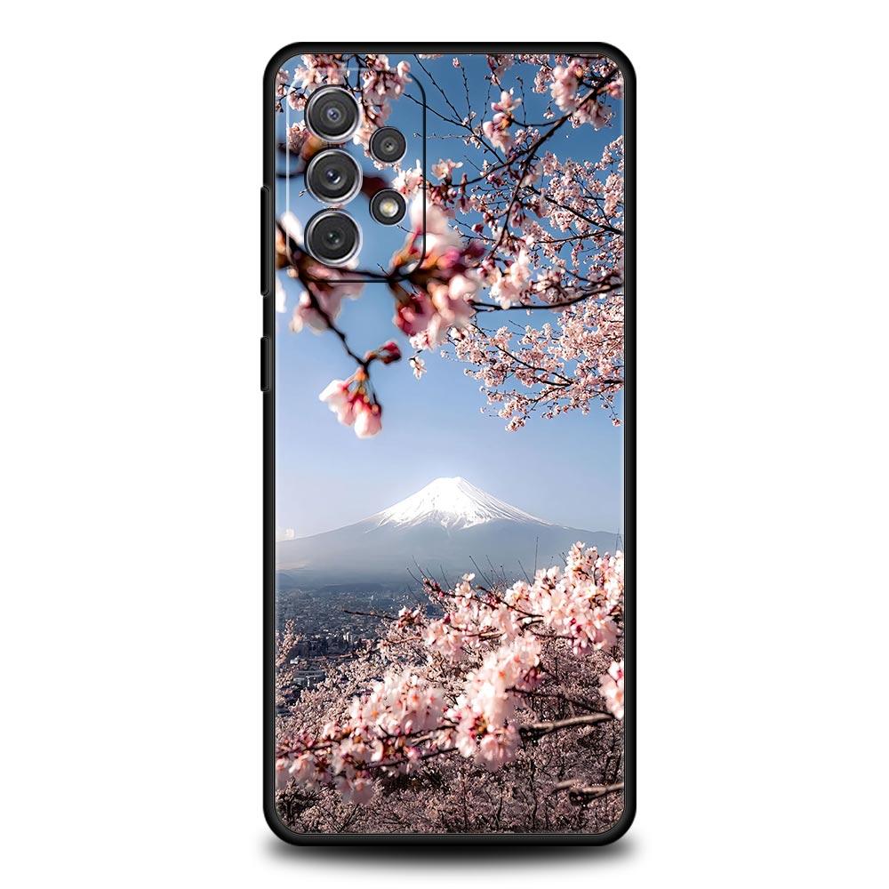 Flower Sea Pink Cherry Case for Samsung A57 A37 A51 A71 A21S A17 A11 A15 A25 A41 A23 A33 A53 A73 A07 A05S A13 A35 A55 5G Cover
