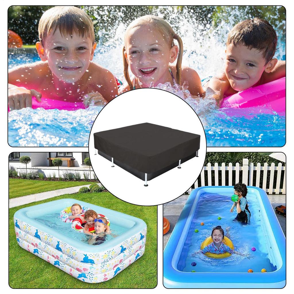 Rectangular Pool Cover For Swimming Pool Oxford Cloth With Drawstring Furniture Cover Outdoor Waterproof UV Resistant Cover