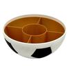 Football Design Snacks Bowl Portable Plastic Dish Sporty Soccer Snacks Bowl For Outdoor Barbecue And Event
