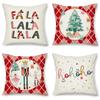 2024 Colorful Christmas Tree Pillowcase - Festive Letter Design Home Cushion Cover