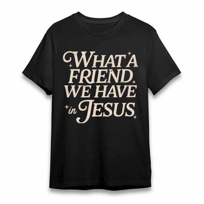 Damen Oversize T-Shirt Was für einen Freund wir in Jesus haben Sternakzent Vintage T-Shirt
