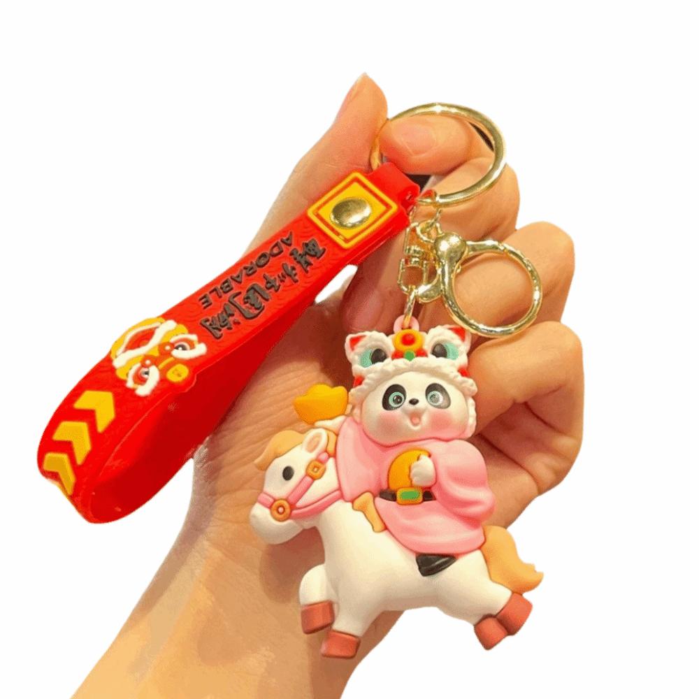 Chinese Style Panda Keychain Pendant Traditional Cartoon Horse Bag Pendant Pony Pendant Gift