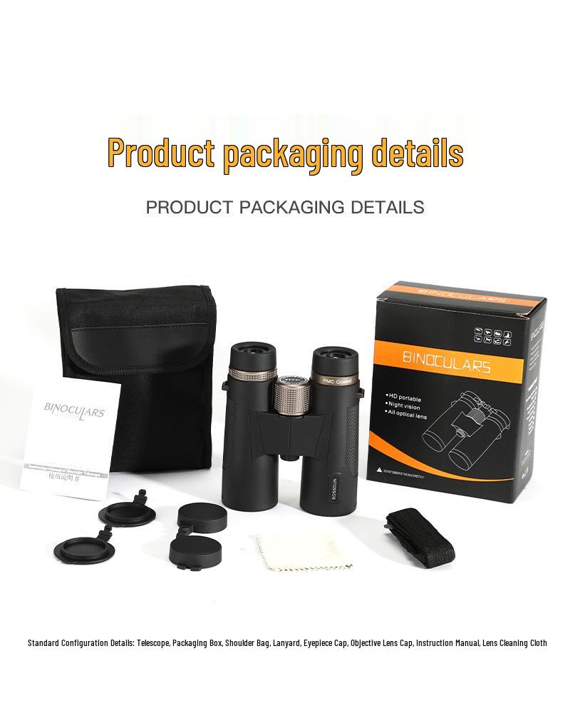 ED12X42 High Magnification HD Binoculars - Low Light Night Vision, Nitrogen-Filled, Waterproof, Portable for Travel