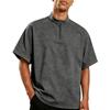 Men's Lightweight Golf Polo Shirt Short Sleeve Windproof Water-Resistant Training Top with Half-Zip Collar for Outdoor Sports