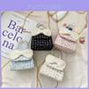 Adorable Mini Pearl Bow Handbag For Girls Soft Leather Stylish Girls Purse