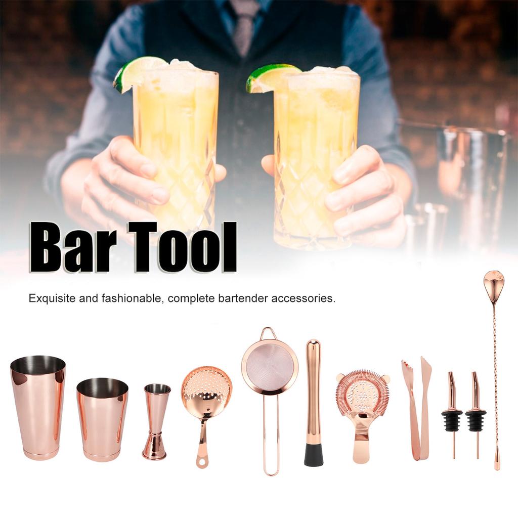 11PCSCelsiusSet Cocktail Shaker Set Bartender Kit Cocktail Strainer Stainless Steel Barware for Home Party