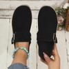 Large size casual retro thick-soled half slippers women's autumn wear large size lazy one-pedal slippers