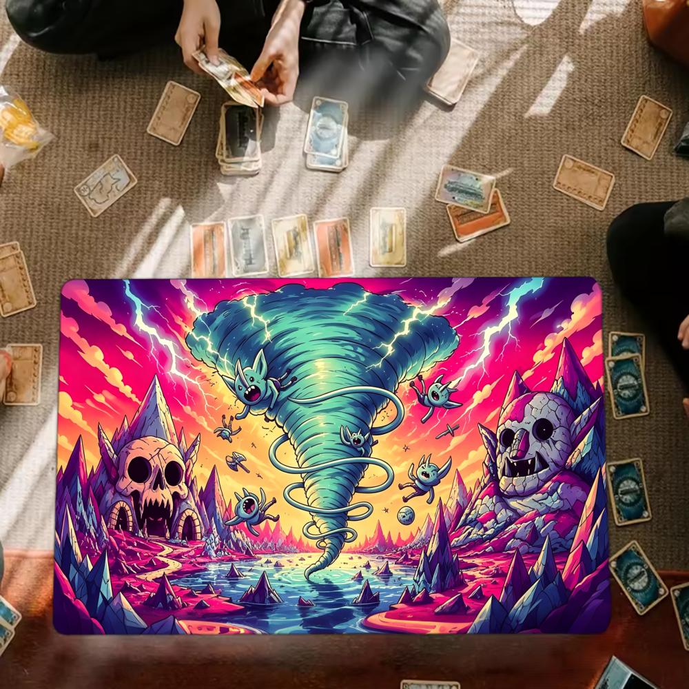 Cartoon Demon Tornado Fantasy Mouse Pad Playmat 24"X14" MTG TCG Office Desk Mat for Work Game PC Laptop Rug Carpet MousePad