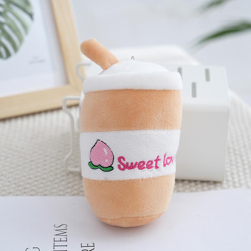Cartoonstyle Charming Fruit Bubble Tea Plush Keychain In Vibrant Colors Tall 15cm