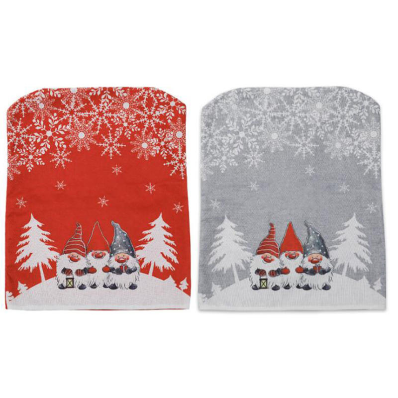 Kreativer niedlicher Weihnachtsmann Muster Weihnachtsdekorativer Stuhlbezug Haushalt Wohnzimmer Stuhllehne Überzug Feiertagsdekorationen