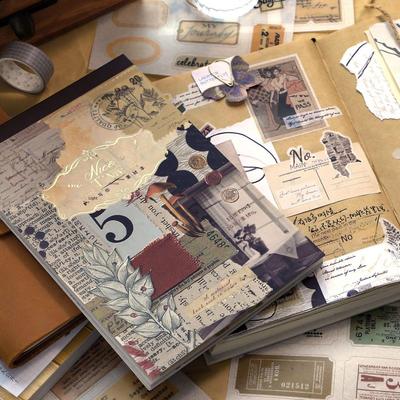 Xinmo Retro Art Notizbuch – Time & You Serie: 4 Stile, 50 dekorative Basisblätter