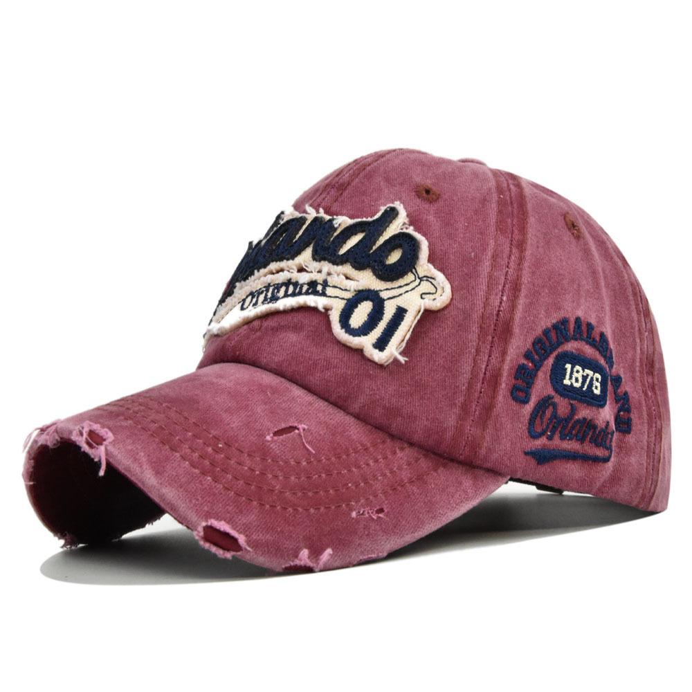 2024 New Designer Orlando Embroideried Washed Cotton Baseball Cap Chapeau Homme Vintage Men's Snapback Caps Gorras Para Mujer