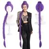 Rumi Cosplay Perücke 120cm Lila Abnehmbarer Langer Geflochtener Zopf Hitzebeständiges Synthetisches Haar Für Anime Halloween Kostümparty