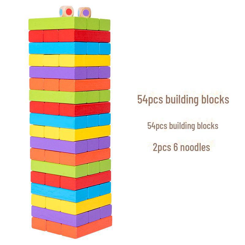 Solid Wood Stacking Blocks: Educational Parent-Child Puzzle Toy for Early Learning and Interactive Play