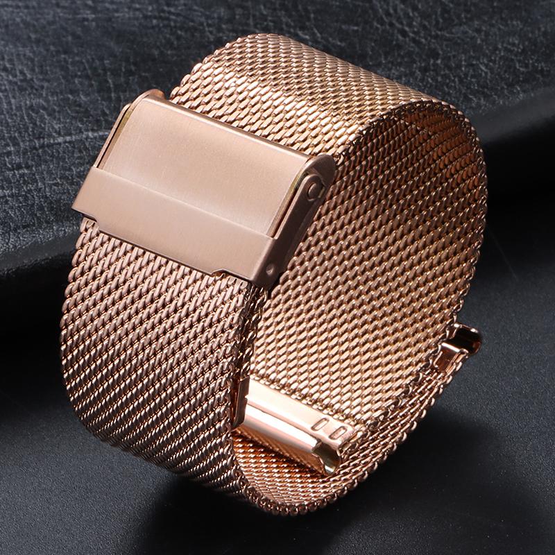 10-22mm Universal Milanese Watchband Mesh Stainless Steel Straps Wrist Belt Bracelet Black Silver Gold Rose for Men Women Bands