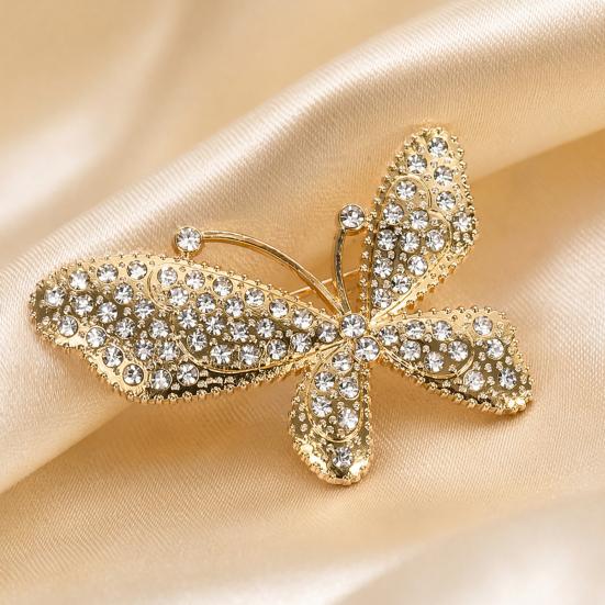 Non-fading Butterfly Brooch Rhinestone for Women, Shape Lapel Pin Lightweight Clip, Sweater Cardigan Coat Suit Scarf Jewelry Accessories