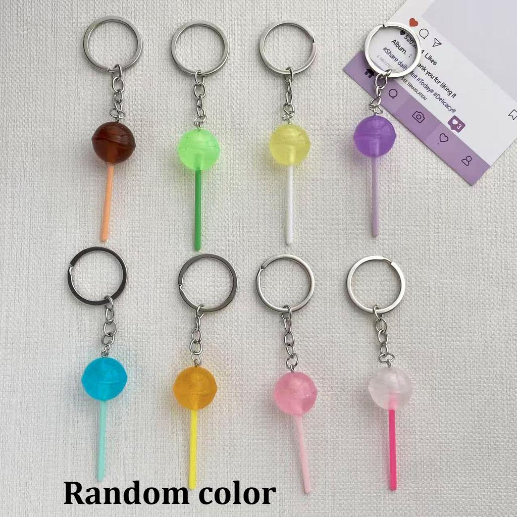 6-50 Pcs Simulation Lollipop Keychain Colorful Candy Car Key Chain Bag Phone Pendant For Men Women Random Color