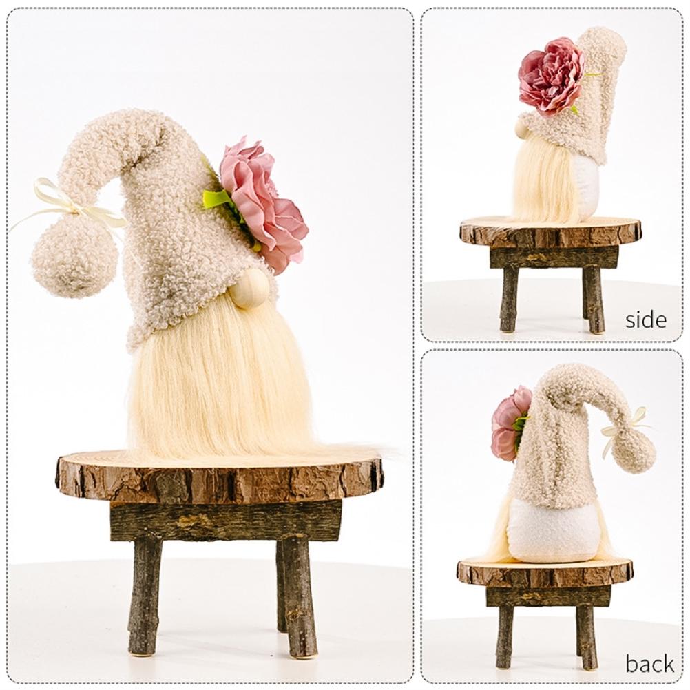 Motinos dienos gnomo pliušinis elfas dekoracijos be veido lėlė pakopinis padėklas sodybos namų stalo ornamentas