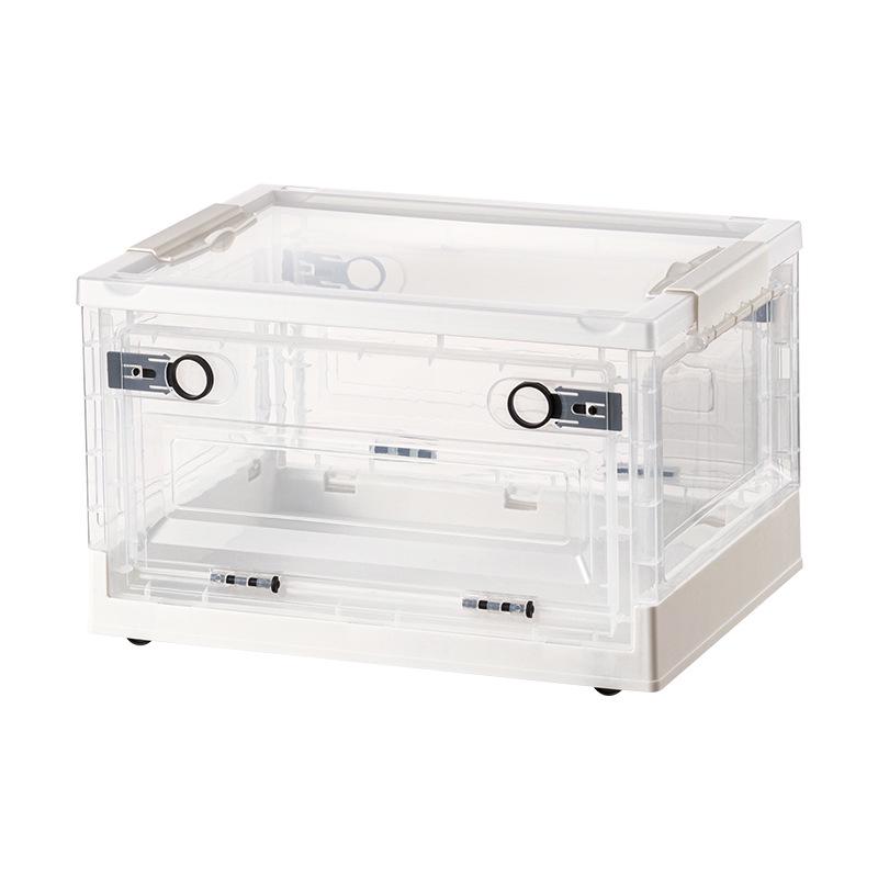 Large Outdoor Portable Transparent Foldable Storage Box for Clothes, Toys, Snacks, Books - Dustproof and Ideal for Home Use.